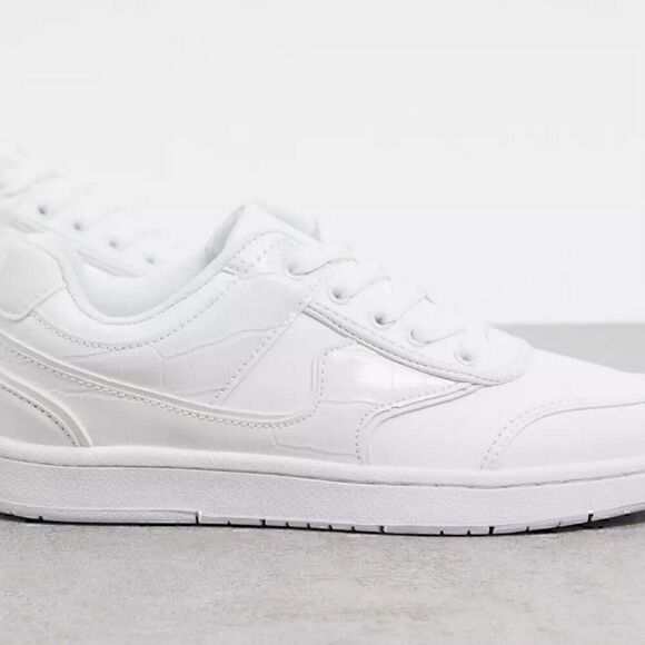 NEW ASOS Design Deal low Top Croc Sneakers White (Men’s 6, Womens 8) - Picture 10 of 11